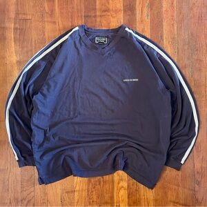 Vintage Abercrombie & Fitch 90s Preppy Mallcore Striped Blue Longsleeve Shirt XL